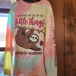 Simply Southern Kids Pastel Sloth Long Sleeve Tee